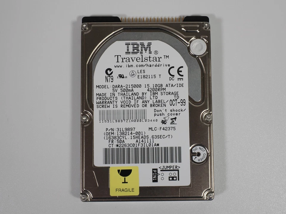IBM Travelstar DARA-215000 15GB Disk Drive - Image 1 of 1