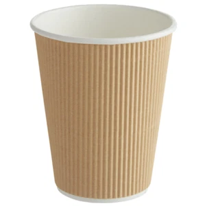 12 oz. Taza caliente de papel Kraft ondulado de doble pared - 25 unidades - Imagen 1 de 2