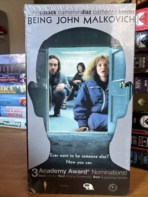 Being John Malkovich John Cusak Sealed VHS Rare In Shrinkwrap NEW John Cusack  Foto 1 de 4
