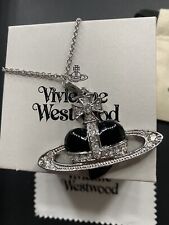 Vivienne Westwood Black Heart Diamante Necklace with Full Packaging