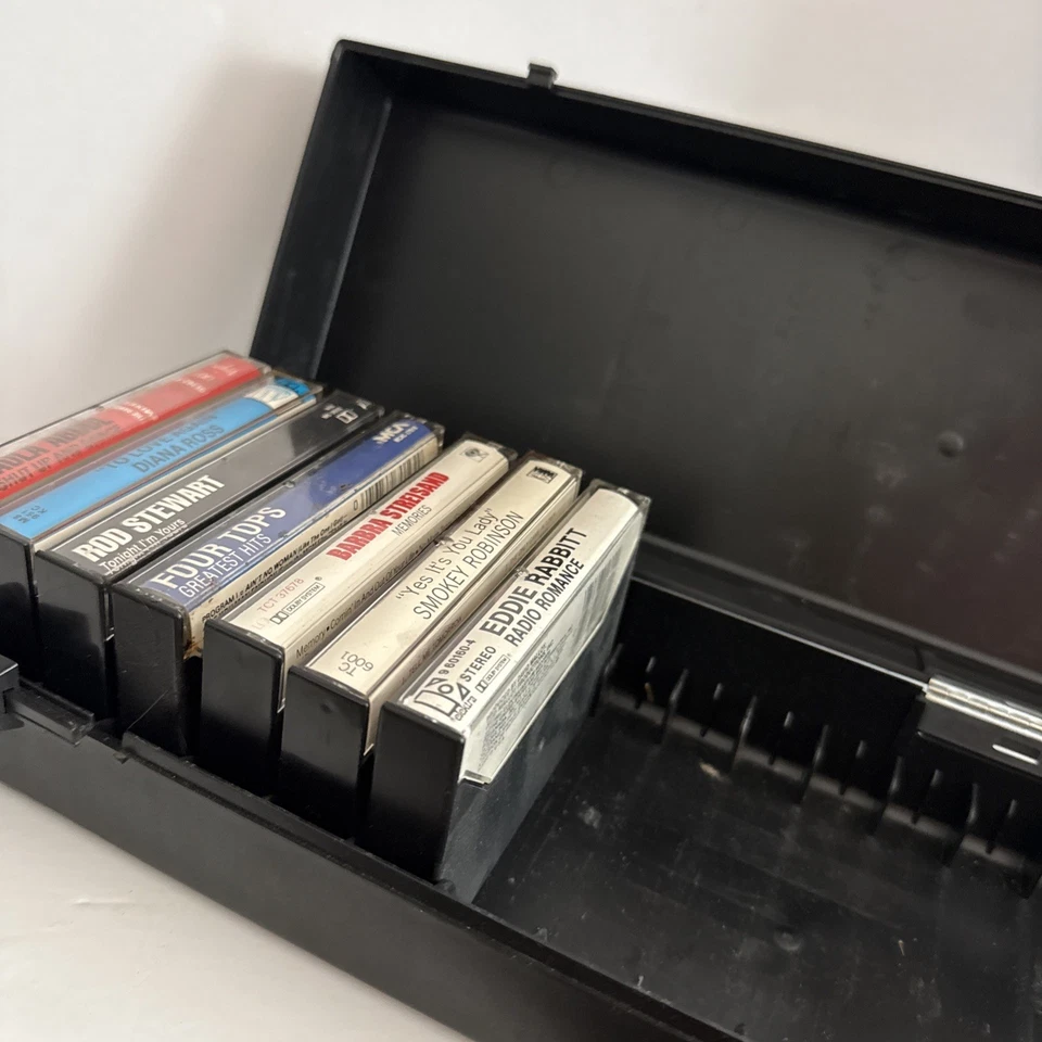 1980’s Portable Cassette Holder With Tapes: Paula Abdul, Diana Ross, Rod Stewart - Image 1 of 4