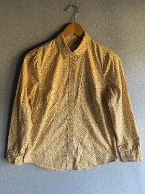 Camisa J Crew Mujer Pequeña Amarilla Floral Academia Boho Preppy Vacaciones  Foto 1 de 4