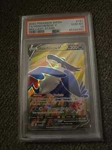 PSA 10 GEM MINT 2022 POKEMON SWORD & SHIELD BRILLIANT STARS 161 HONCHKROW V - Picture 1 of 2