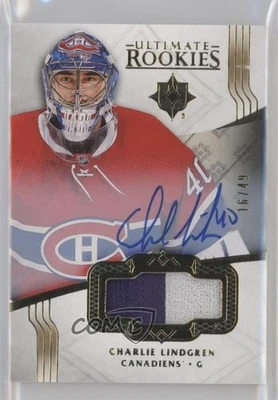 2016 Ultimate Collection Gold /49 Charlie Lindgren #130 RPA Rookie Patch Auto RC - Image 1 of 2