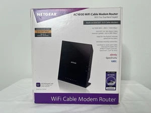 NETGEAR AC1600 Kabel WiFi Modem Router Czarny model C6250 Do 680 Mbps Uszczelniony - Zdjęcie 1 z 5