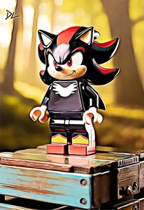 Shadow The Hedgehog "The Minifig" Original Pop Art Print - 13 x 19 Poster - Picture 1 of 1