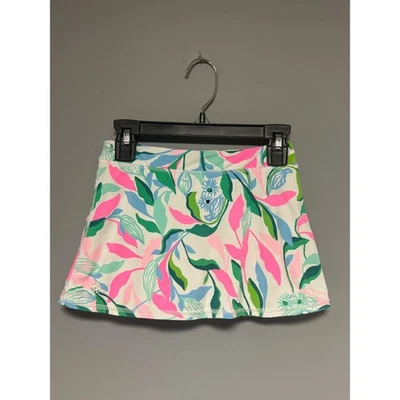 Falda corta Lilly Pulitzer Mini Aila para niños talla 6-7 UPF 50 estampado tropical costero Foto 1 de 4