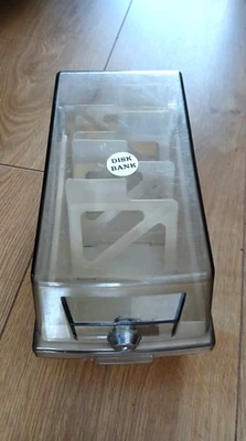 Vintage 3.5" Inch Floppy Disk Bank Storage Box inc. 4 Dividers Holds 25 - No Key - Image 1 of 4
