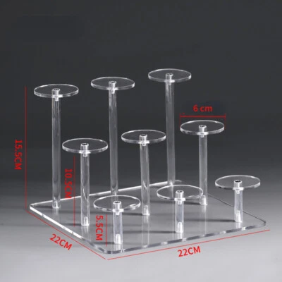 Clear Acrylic Display Riser Shelf Stand Round Showcase Action Figure Shelf New - Image 1 of 4