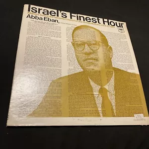 ISRAEL'S FINEST HOUR Abba Eban LP from Columbia UN Security Council Address 1967 - Picture 1 of 5