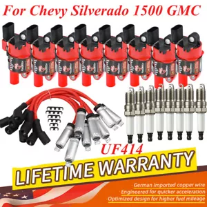 8Pack Ignition Coil and Spark Plug+ Wire Fit GMC Chevy Silverado 1500 Tahoe 6.2L - Picture 1 of 18