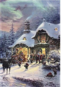 NIGHT BEFORE CHRISTMAS HOUSE 12.5" X 18" GARDEN FLAG 11-3408-209 RAIN OR SHINE - Picture 1 of 2