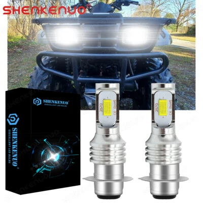 Kit de faros LED H6 6000K blanco 2 bombillas para Kawasaki Prairie 300 400 1999-2002 Foto 1 de 4