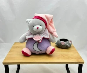 Babynat chat velours musical rose mauve luminescent - Photo 1/3