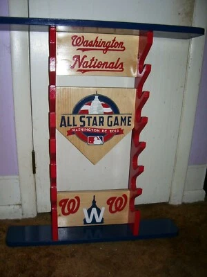Baseball Bat Rack Washington Nationals 7 standard bats No balls Wall hanging  - Image 1 of 4