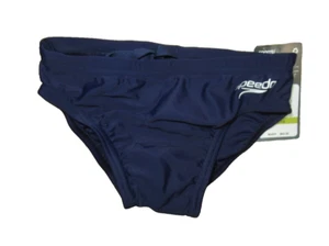 Speedo Youth PowerFLEX Eco Swim Briefs Navy Size 24 New - Picture 1 of 7