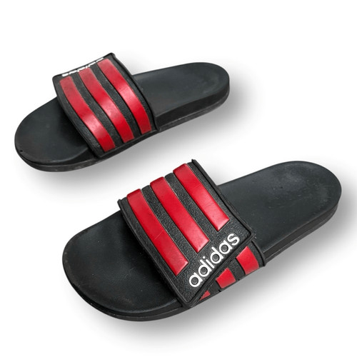 Adidas Slides sandali slip on neri rossi sagomati uomo taglia 9