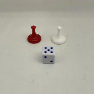 Pictionary Junior - Board Game Pieces Parts Used 2 tokens and die dice - Image 1 of 4