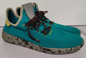 Adidas Pharrell Williams Tennis HU Sneaker Shoes Mens Size 8 Teal CQ1872 - Picture 1 of 9