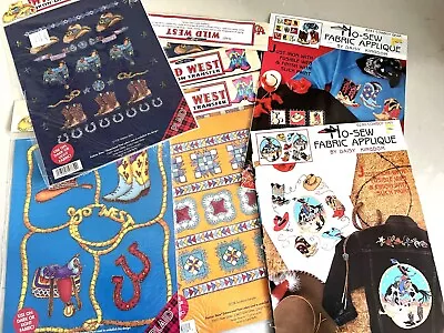 Lote de 5 apliques de tela Wild West y 2 Daisy King sin coser tema vaquero Foto 1 de 4