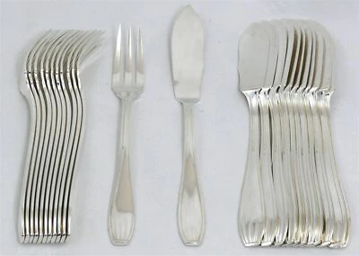 SFAM Art Déco, 12 couverts à poisson excellent état, métal argenté, 24 pièces - Photo 1/4