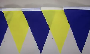 Yellow & Blue Fabric MINI Bunting Football Wedding Party Decoration 3 mt or More - Picture 1 of 1