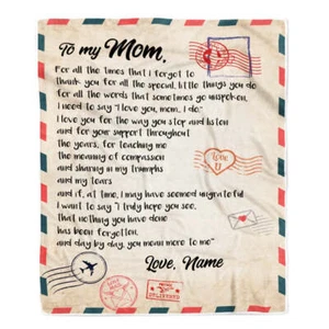 Personalized To My Mom Blanket From Daughter Son Letter Mail Birthday Blanket - Picture 1 of 4