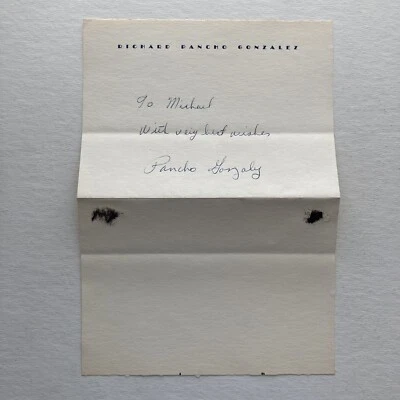 Pancho Gonzalez Autographed Signed Personal Stationary Tennis Great - Image 1 of 4