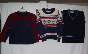 Lot of 3 Boys Usa Olympic Fleece sweater,  Knit Sweater & Vest Size7-8-12 - Picture 1 of 11