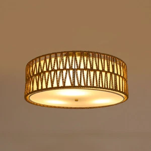 17.7" Semi Flush Mount Ceiling Light 3-Light Large Boho Flush Mount Ceiling Ligh - Picture 1 of 13