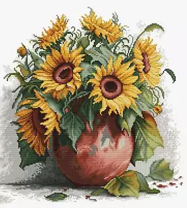 The Sunflowers B7021L Luca-S Counted Cross-Stitch Kit - Picture 1 of 7