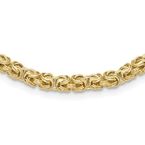Collar de eslabones bizantinos de lujo pulido oro amarillo de 14k 18 pulgadas x 4 mm NUEVO - Imagen 1 de 4