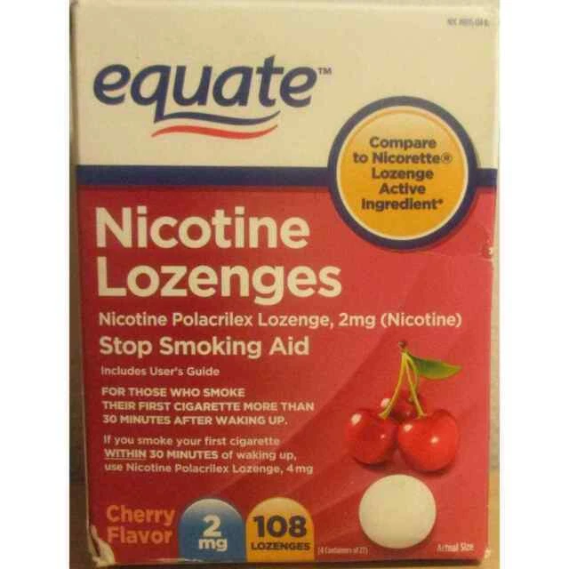 Equate Nicotine Lozenges 2 Mg Stop Smoking Aid Cherry Flavor 108 Count
