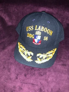 USS LABOON  DGG 58, SR. OFFICER'S vintage collector adjustable hat, new w/o tags - Picture 1 of 3