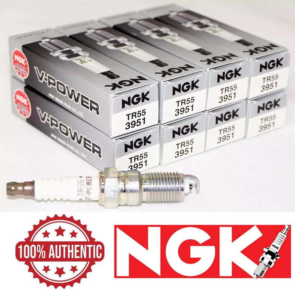 NGK "V-POWER" Spark Plugs (Set of 8) for 2000-2005 Ford Excursion 5.4L V8 - Imagem 1 de 1