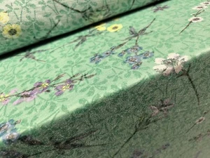 Jennifer Cotton Blend Jersey Fabric, Per Metre - Wildflower Print - Green - Picture 1 of 3