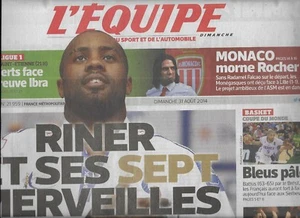 L'Equipe No 21959 31/08/2014 Teddy Riner _Monaco_ Bouhanni_ Falcao_Gasquet & - Picture 1 of 1
