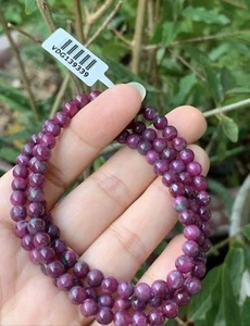 Natural Africa Ruby gemstone 5MM bead bracelet, Ruby bracelet, Length 53CM - Picture 1 of 7