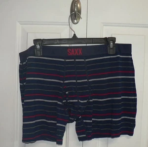 Calzoncillos boxer SAXX para hombre cintura ultra elástica en rayas azules múltiples 2XL precio de venta sugerido por el fabricante $26 - Imagen 1 de 3
