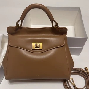 JW Pei Lucia Classic Top Handle Bag Brown Vegan Leather Gold Hardware Neu mit Etikett Box - Bild 1 von 10