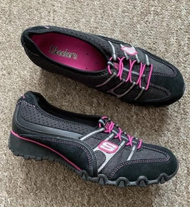 Zapatos cómodos deportivos Skechers Reino Unido 5 usados una vez negros gimnasio deporte caminar vacaciones - Imagen 1 de 6