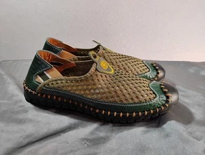 Clohoo Mens Slip on Casual Shoes 9.5 Olive Green Mesh Breathable Slip Resistant - Picture 1 of 10