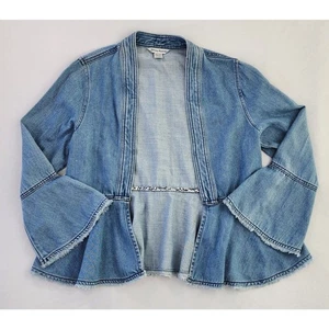 Tommy Bahama Jacke Damen XS blau Jeans Denim Bohemian leichte Glockenärmel Coastal - Bild 1 von 9