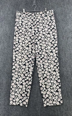 Pantalones Appleseed’s Blanco y Negro Estampado Margarita Mujer 12 Diseñador Ropa Resort Informal Foto 1 de 4