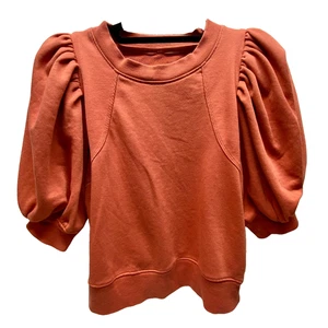Maeve Puff-Sleeve Blouse Women's XS Sunset Rust Pullover Crewneck Shirt Top GUC - Picture 1 of 15