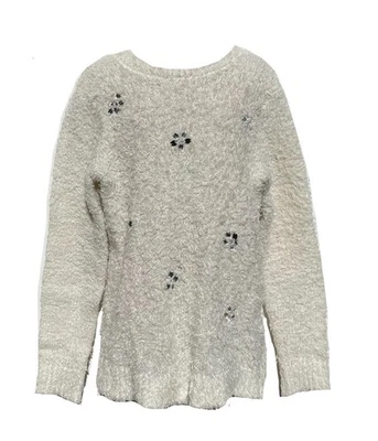 Suéter tejido manga larga blanco roto SO para niñas brillante cálido acogedor talla 7/8 Foto 1 de 4