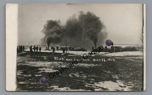 Quitanieves de ferrocarril RPPC cerca del oeste del ne Nebraska 1912 foto real postal 3 - Imagen 1 de 2