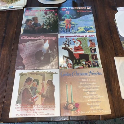 Christmas Vinyl Lot Boone Cole Ella Simeone Bing Ives Mathis VG+/VG+ 6LPs - Image 1 of 4