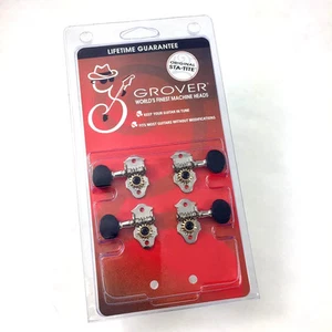Grover Sta-Tite Nickel/schwarz Getriebe Ukulele Uke Tuner/Maschinen/Stimmwirbel 9NB - Bild 1 von 1