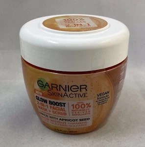 Garnier SkinActive Glow Boost 2 in 1 Facial Mask Plus + Scrub With Apricot Seed - Picture 1 of 5